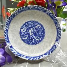 KitchenPro Blue and White Porcelain Ceramic Plate 10.5&quot; (12777)