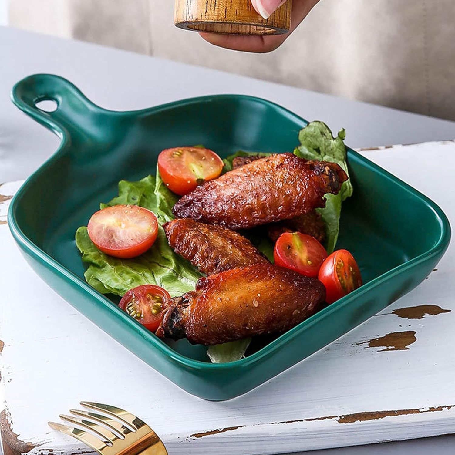 Kitchenpro Stackable Glass Dinner Plates 8.5inch with Handle (3892)