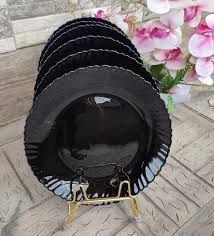 KitchenPro 10.5-inch Black Glass Dinner Plate 6pcs set (20038)