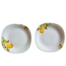 KitchenPro 10.5-Inch Glass Dinner Plate with Floral (5982)