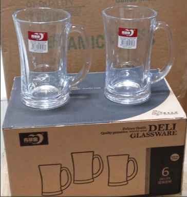Deli 320ml Glass Cup with Handle - Set of 6 (17369)