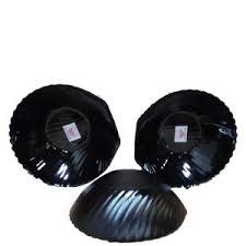 Sundabest 9.5-inch Black Glass Bowl 24pcs Set (9278)