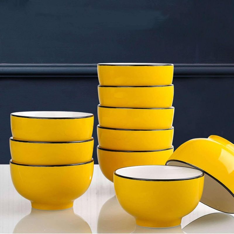 Sundabest 5-inch Yellow Ceramic Bowl 30pcs Set (10803)