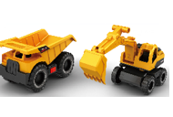 Toy Star 1:14 Scale Engineering Vehicles: Dump Truck &amp; Excavator 666-78P