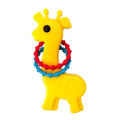 Funskool Giggles Giraffe Rattle 100% Safe Non-PVC Multiple Teething Surfaces 6m+