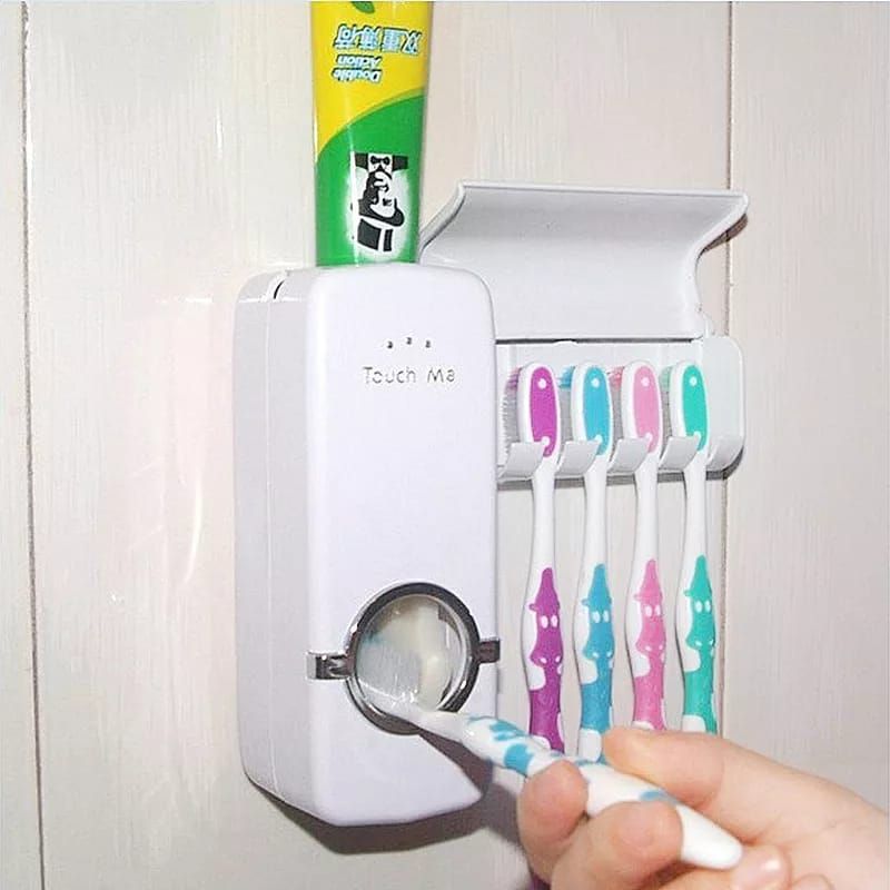 Automatic Toothpaste squeezing dispenser &amp; Toothbrush Holder (MJ)