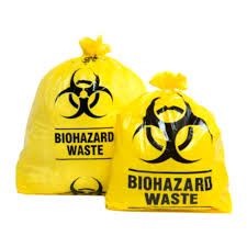 Yellow Biomedical Infectious Garbage Bags - Pack of 25 (Size: 50x65cm, Model 2026BMEDBAG - Y)