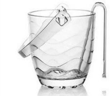 CK Glass Ice Bucket with Tong - 800ml, Elegant and Durable (0571)