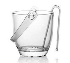 CK Glass Ice Bucket with Tong - 800ml, Elegant and Durable (0570)