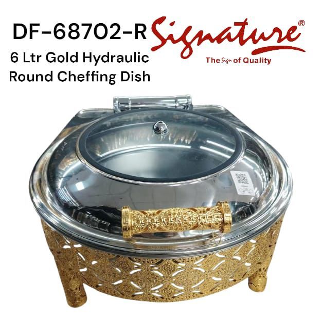 Chaffing Dish Round 6Ltrs Hydraulic lid #Df-68702-R