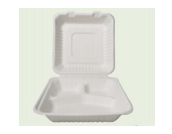 On the Go 8&quot; 3-Compartment Clamshell Food Container (OTG001-CLAM6)