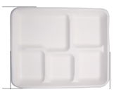 OTG003-5PTRAY  5-Compartment Food Tray | Biodegradable 25pcs