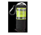 Summit Utility Rope with Carabiner - 15m x 5mm, Black