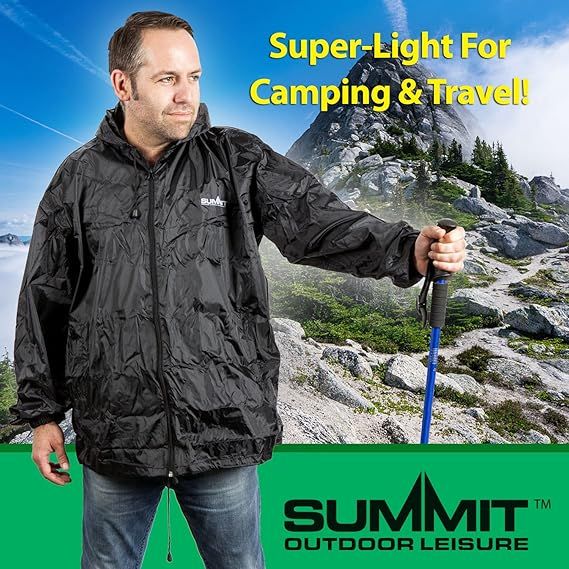 Summit Packaway Waterproof Outdoor Jacket Includes a carry pouch