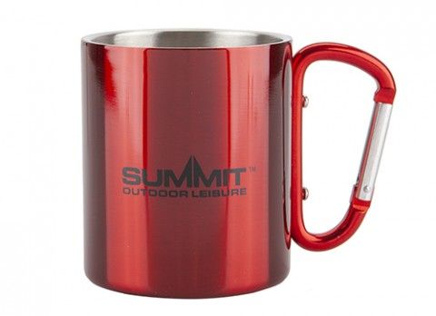 Summit 300ml Carabiner Handled Mug - Red (SUM10046)