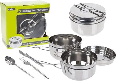 Summit 1500ml Stainless Steel Cooking Pan with Lid &amp; Plate (SUM10052)