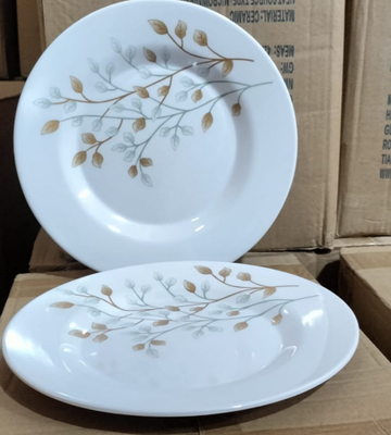 KitchenPro White Melamine Dinner Plates - 10.5 Inch - Set of 12 (2235)