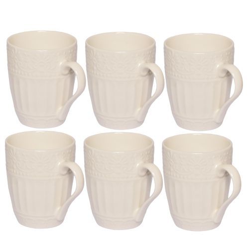 Sundabest 6 Pcs Classy White Tea Mugs (8887)