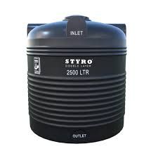 Styro Double Layer 2500 Ltr Water Tank - Black