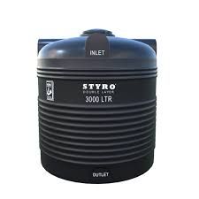 Styro Double Layer 3000 Ltr Water Tank - Black
