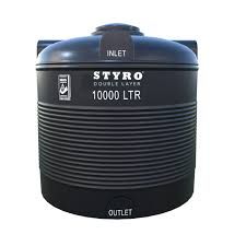Styro Double Layer 10000 Ltr Water Tank  Tall- Black