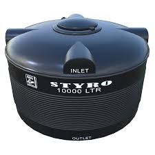 Styro Double Layer 10000 Ltr Water Tank  Short - Black