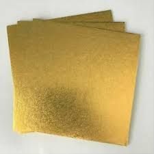 Styro 10&quot; Square Gold Foil Cake Board - 20 Pack