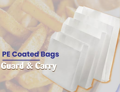Styro 6x7.5 Inch PE Coated Paper Pouch Bags - 6000 Pack