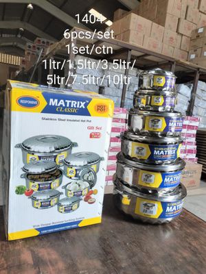 Matrix Classic Stainless Steel HotPot Set, 6 Pieces(1ltr-10ltr) 1404