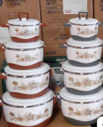 Sundabests 4-Piece Stainless Steel Casserole Set, 1L/2L/4L/6L (1252)