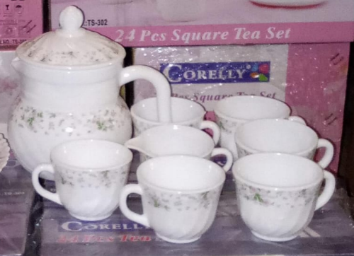 Corelly  24-Piece Ceramic Tea Set, Elegant Design (16362)