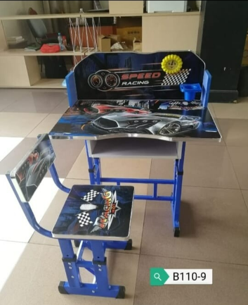 B110-9 Kids Racing Car Study Table and Chair Set