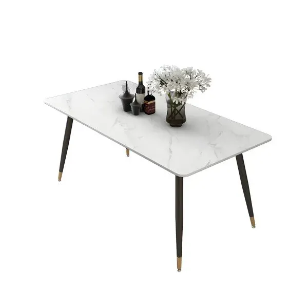 Modern Marble Dining Table with Gold Legs - 1.2m