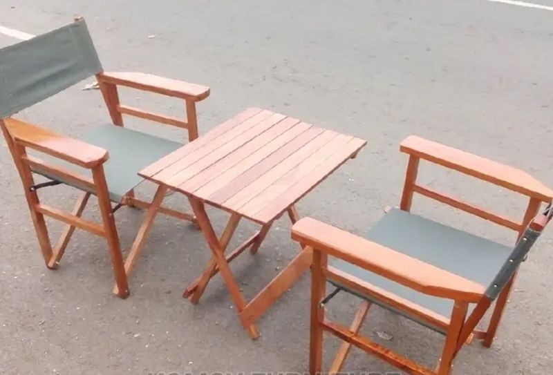 Outdoor Foldable Furniture Set 2 Foldable Chairs &amp; Foldable Table