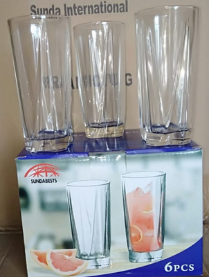 Sundabests 6pcs Glass Tumbler 340ml (0176)
