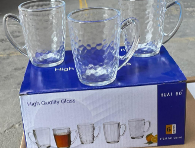 Deli 170ml Glass Cup with Handle - Set of 6 (18107)