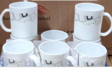 Sundabests 6-Piece 350ml Ceramic Mug Set - White (18323)