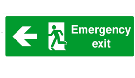 WW-EMG-LFAR-2H Emergency Exit Hanging Light Left Arrow