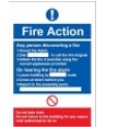 LGE216 Fire Action with Contact Info of Emergency Service Sign, 200x300mm, Luminous