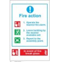 LGE219 Fire Action 3 Instructions, Lift Prohibition Sign, 200x300mm, Luminous