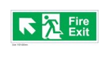 Fire Exit Sticker with Arrow (Left or Right), Green Color