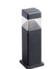 Fumagalli Ester 600 Black Clear Short Bollard with GX53 LED