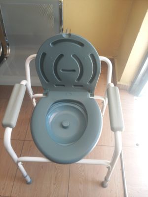 Portable Commode Chair with Removable Bucket and Backrest BLE