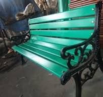 Premium 3-4 Seater Cast Iron &amp; Hardwood VIP Garden Bench Chair (5ft) Green