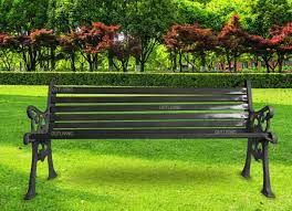 3-4 Seater Hardwood VIP Outdoor Garden Bench Chair (5ft) - Black Handcrafted in Kenya