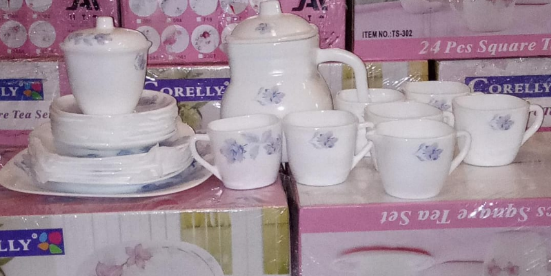 Corelly 24-Piece Ceramic Tea Set, Elegant Design (16363)