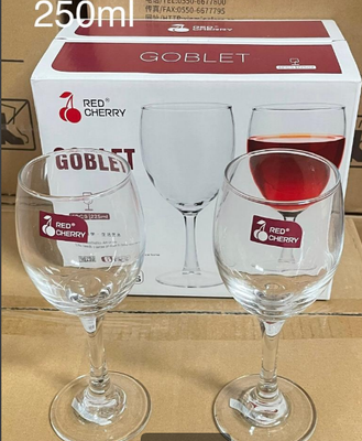 Red Cherry Wine Goblet 250Ml 6Pieces (19749)