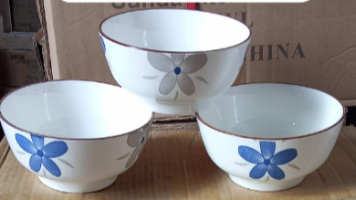 Ceramic 6pcs Porcelain Bowls with Intricate Pattern (17779)