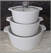 Ceramic Soup Set - 3 Piece - Modern White (12837)