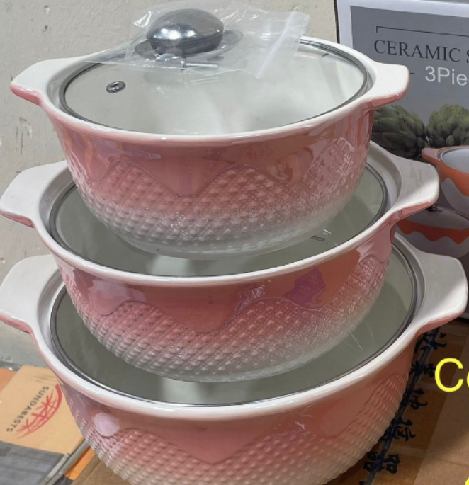 Ceramic Soup Set - 3 Piece - Modern White (15858)